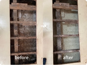 作業前後の比較（左：作業前　右：作業後）